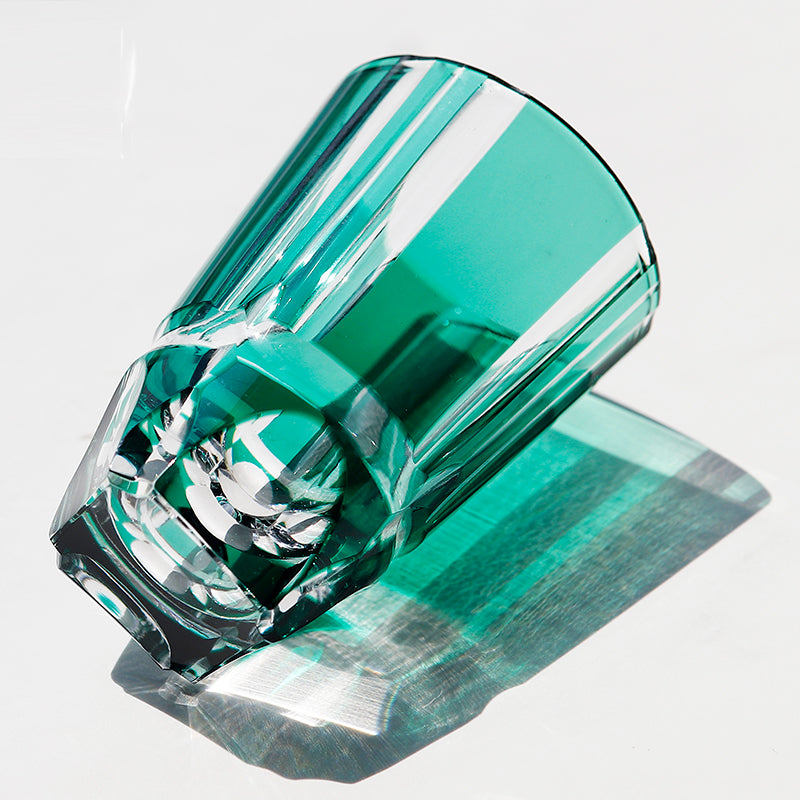 Green Bamboo Edo Kiriko Hand-cut Sake Set