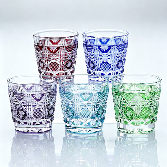 5 Colors Diamond Star Edo Kiriko Shot Glasses