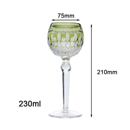 Multi-Color Cut-to-Clear Stemmed Wine Goblets