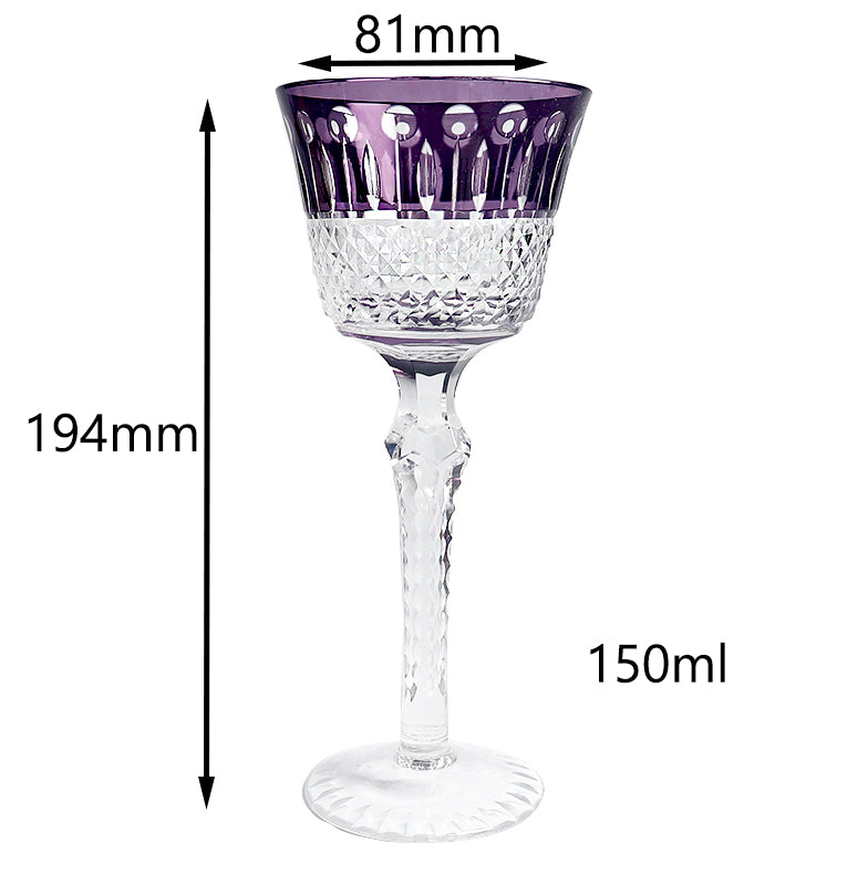 Hand-Cut Crystal Wine Glass Purple