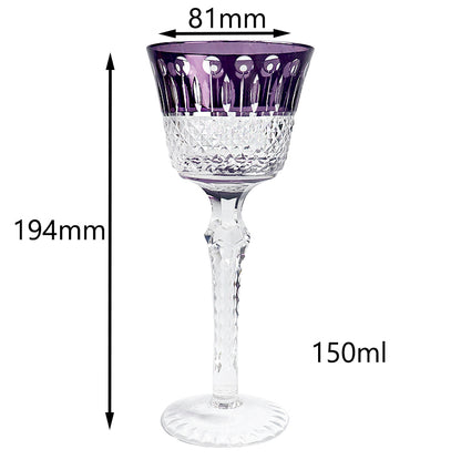 Hand-Cut Crystal Wine Glass Purple