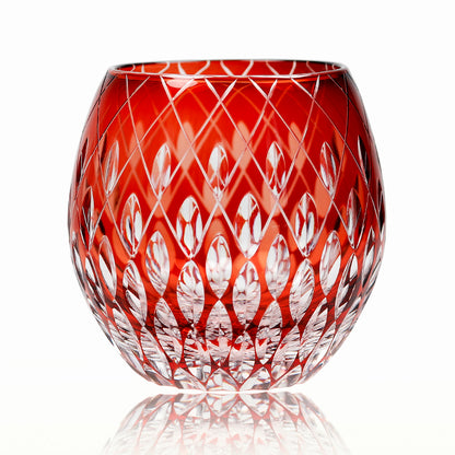 Hand-Cut Edo Kiriko Rounded Globe Whiskey Tumbler