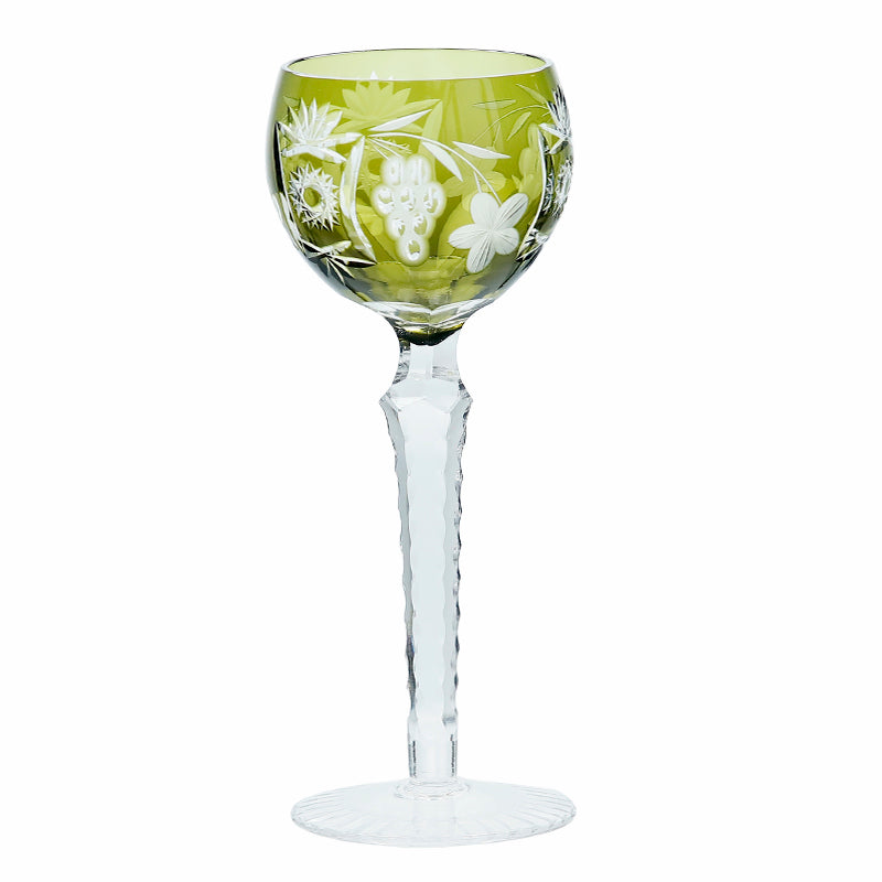 Bohemian Style Crystal Handmade Wine Glass Green