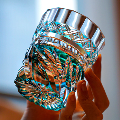 Windancer Sky Blue Handmade Whiskey Glass 8oz