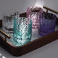JP-129  Blue Green Oceans Of Stars K9 Crystal Glass Whiskey Tumbler Edo Kiriko Rock Glass Hand Cutting Blue Green Crystal Glass Cocktail Tumblers 200ml