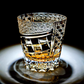 JP-142 32 cl hand cut to amber black whiskey glasses edo kiriko colored old fashioned glasses bar wine cup with gift box