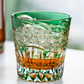 JP-106 32 cl Japanese Style Edo Kiriko Handcrafted Green Prism Whisky Glass With Gift Box