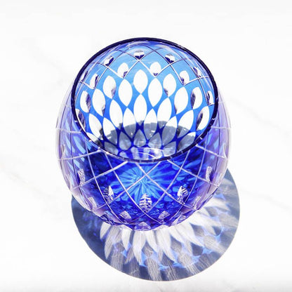 Hand-Cut Edo Kiriko Rounded Globe Whiskey Tumbler