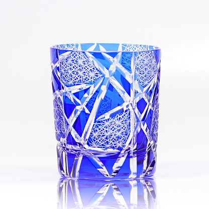 Hand Cut Lightning Whiskey Glass Tumbler 9oz