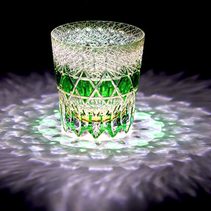 Fluorite 24% Lead/Pb Crystal Whiskey Glass 11.6oz Green