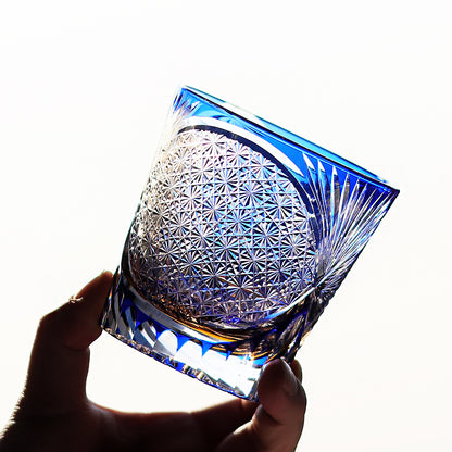 Galloping Horse Whiskey Glass Blue 11oz