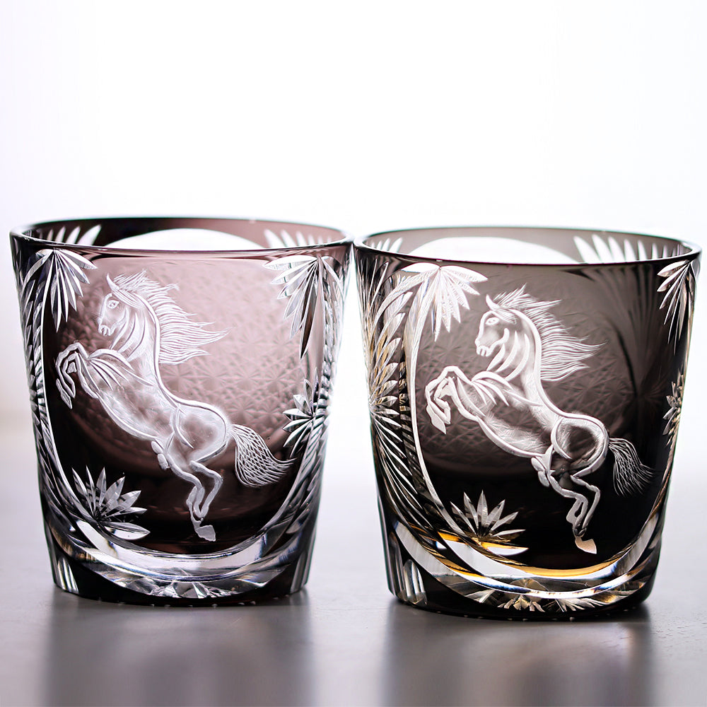 Top view of Galloping Horse Whiskey Glass - JINZHI GLASS crystal glassware