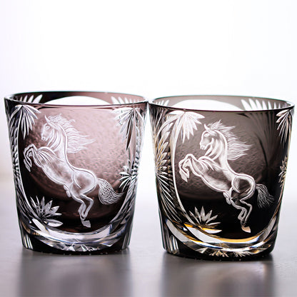Top view of Galloping Horse Whiskey Glass - JINZHI GLASS crystal glassware