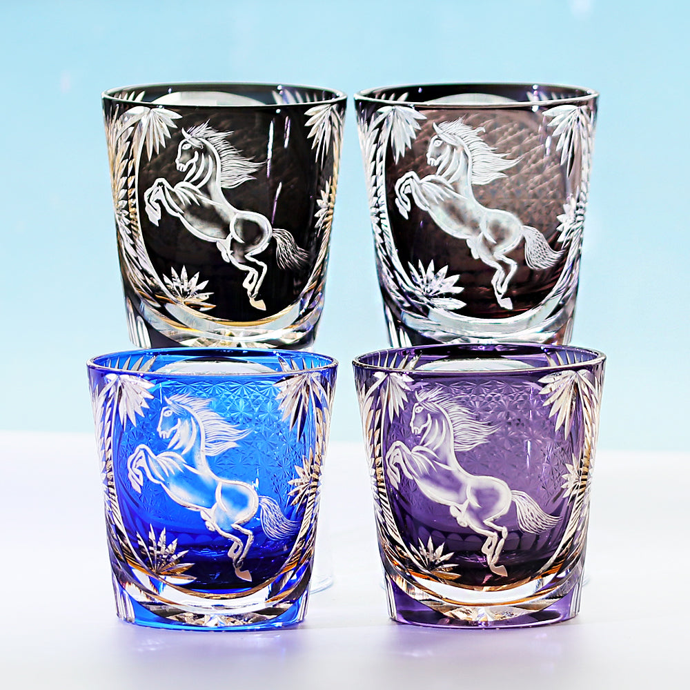 Primary image of Galloping Horse Whiskey Glass - hand-cut crystal glassware