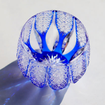 24% Lead Crystal Sake Glass Blue 3.5oz