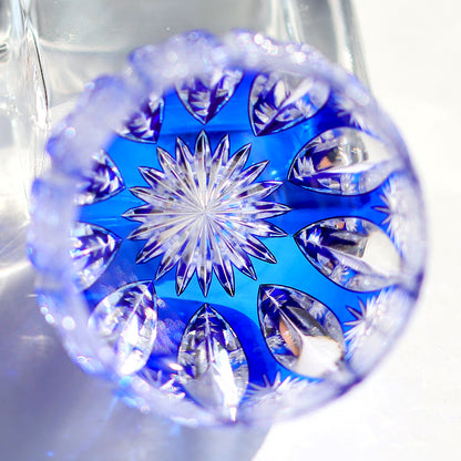 24% Lead Crystal Sake Glass Blue 3.5oz