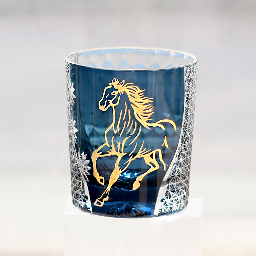 Top view of Golden Horse Whiskey Glass - JINZHI GLASS crystal glassware