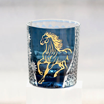 Top view of Golden Horse Whiskey Glass - JINZHI GLASS crystal glassware