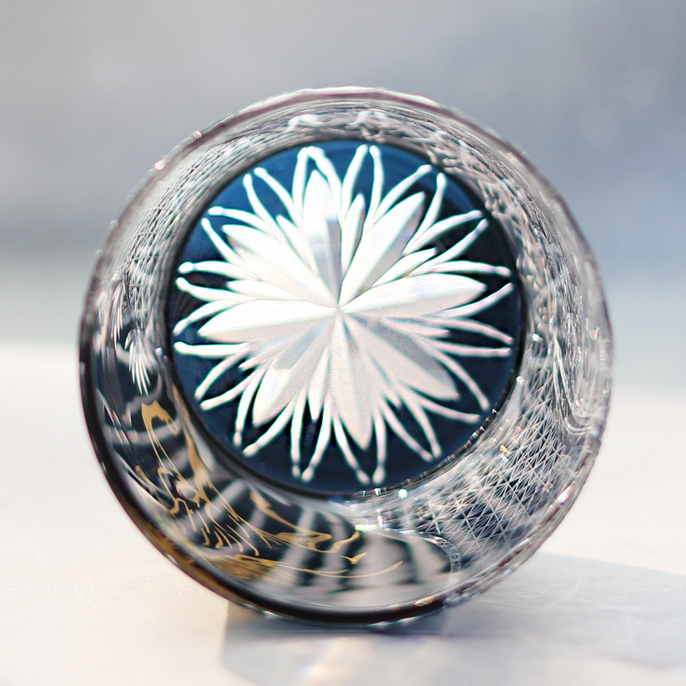Bottom view of Golden Horse Whiskey Glass - JINZHI GLASS crystal glassware
