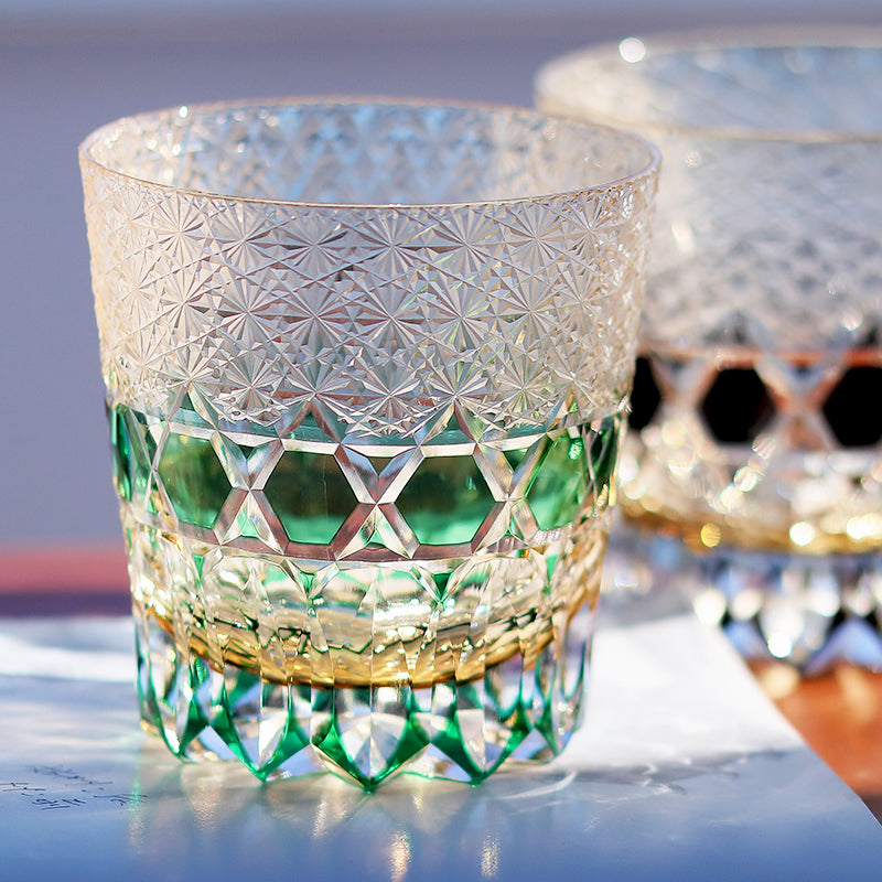 Edo Kiriko Diamond Lattice Whiskey Glass 320ml