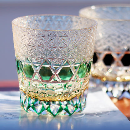 Edo Kiriko Diamond Lattice Whiskey Glass 320ml