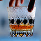 JP-107 32 cl Japanese Style Edo Kiriko Handcrafted Black Fluorite Whisky Glass With Gift Box