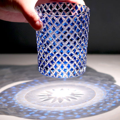 Crystal Hand-Cut Diamond Lattice Edo Kiriko Whiskey Tumbler