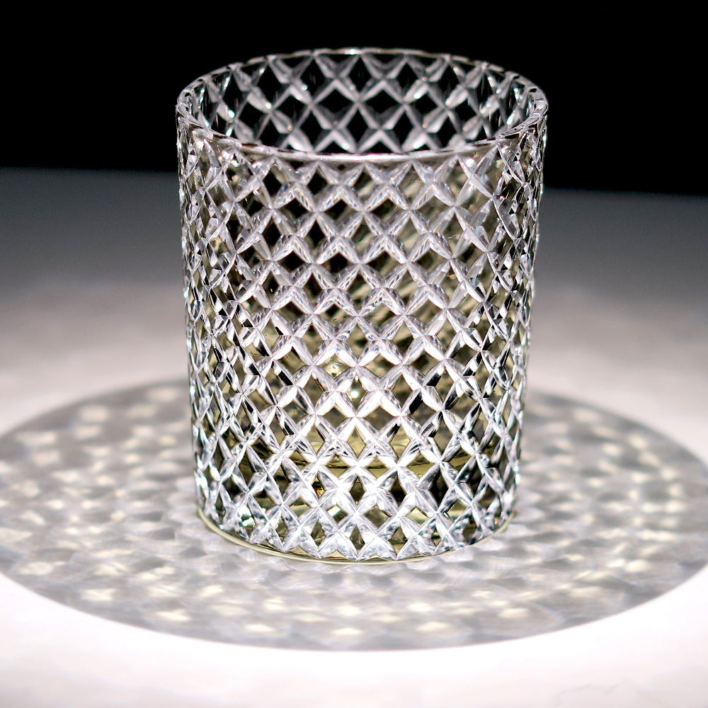 Crystal Hand-Cut Diamond Lattice Edo Kiriko Whiskey Tumbler