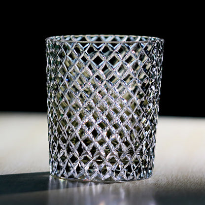 Crystal Hand-Cut Diamond Lattice Edo Kiriko Whiskey Tumbler