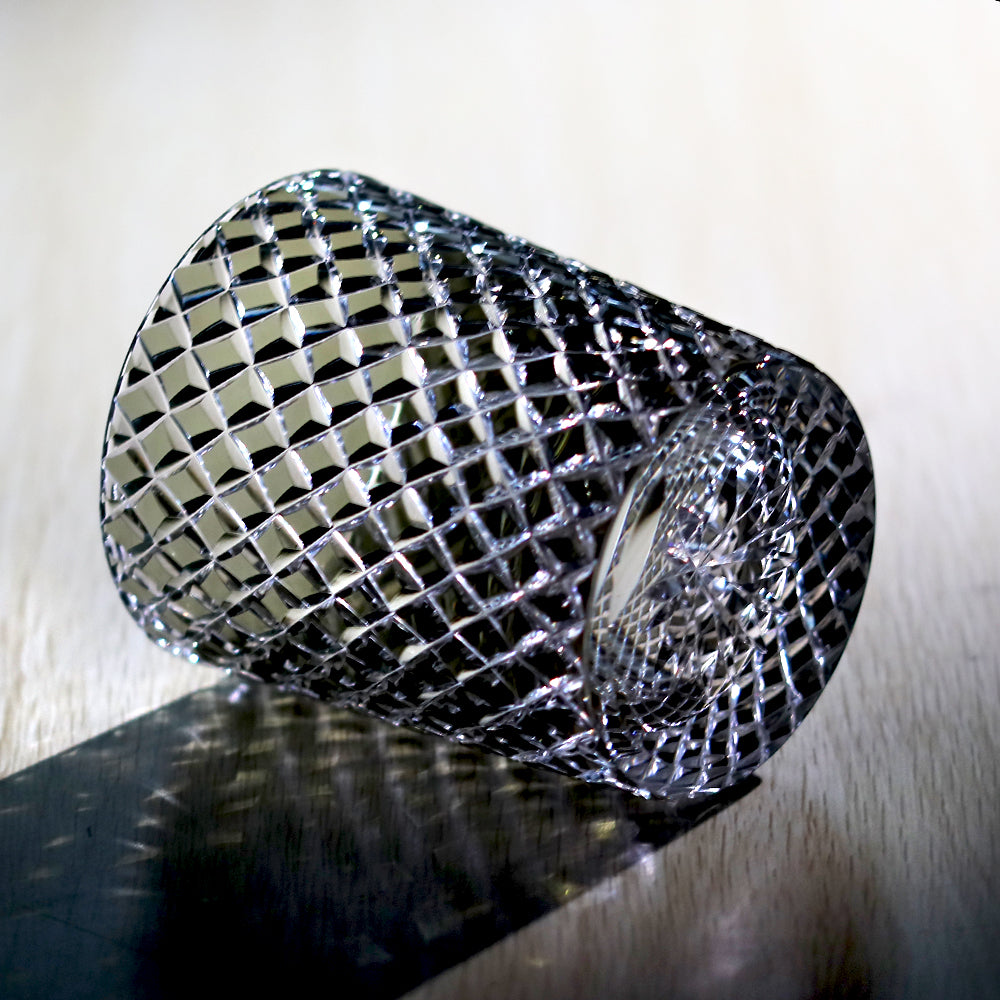Crystal Hand-Cut Diamond Lattice Edo Kiriko Whiskey Tumbler