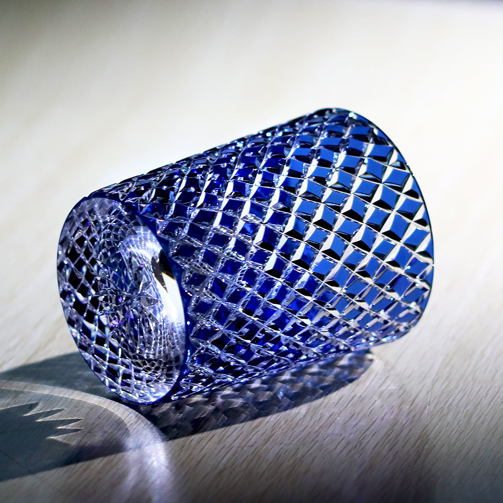 Crystal Hand-Cut Diamond Lattice Edo Kiriko Whiskey Tumbler