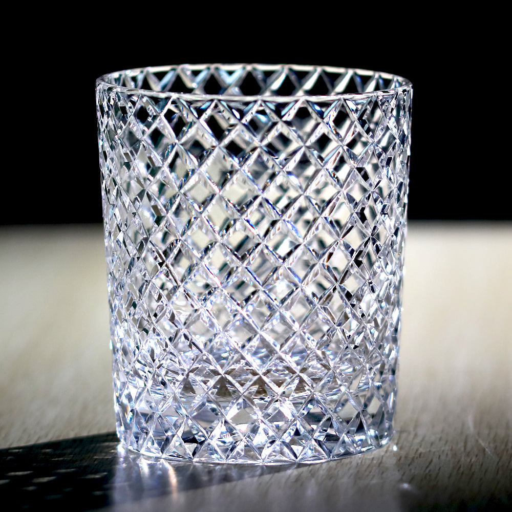 Crystal Hand-Cut Diamond Lattice Edo Kiriko Whiskey Tumbler