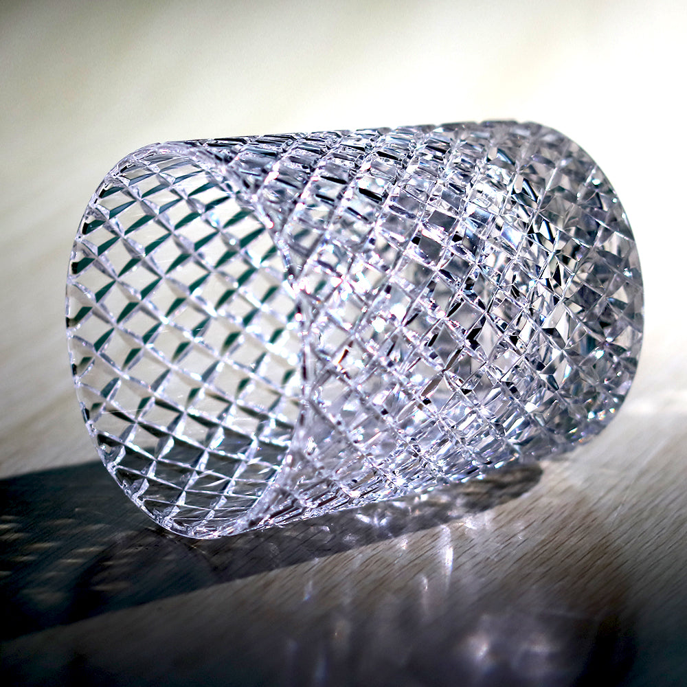 Crystal Hand-Cut Diamond Lattice Edo Kiriko Whiskey Tumbler