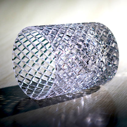 Crystal Hand-Cut Diamond Lattice Edo Kiriko Whiskey Tumbler