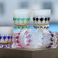 JP-107 32 cl Japanese Style Green Colored Whiskey Glass Tumbler Edo Kiriko's Garlands of hexagons And Chrysanthemum Mesh