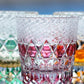 JP-107 32 cl Handmade Blue Colored Crystal Glass Whiskey Tumbler Edo Kiriko's  Hand Cutting Garlands of hexagons And Chrysanthemum Mesh Edo Kiriko Old Fashioned Glass