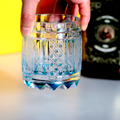 Sky Blue Edo Kiriko Whiskey Tumbler 11oz