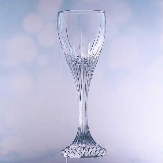 JP-085 175 ml Clear K9 Crystal Glass Champagne Flute With Hand Cut Etched Deep Orgue Bevel Design