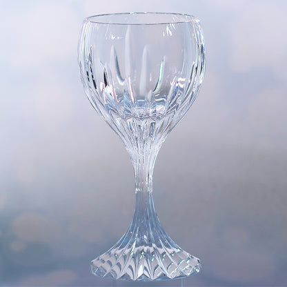 JP-084 250 ml Clear K9 Crystal Wine Glass Goblet With Hand Cut Deep Orgue Bevel Design Stem Glass For Water Beverages