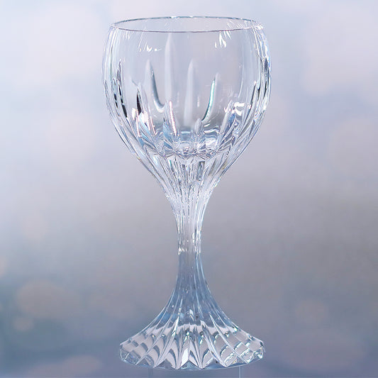 JP-084 250 ml Clear K9 Crystal Wine Glass Goblet With Hand Cut Deep Orgue Bevel Design Stem Glass For Water Beverages