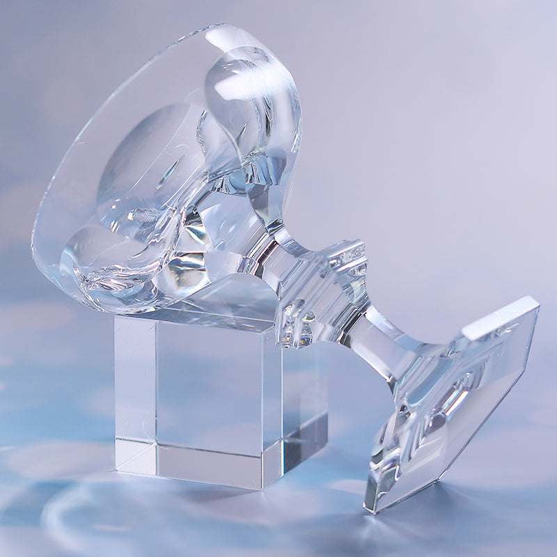 JP-082 125 ml Luxury K9 Crystal Glass Champagne Coupe Hand Cut Beveled Geometry