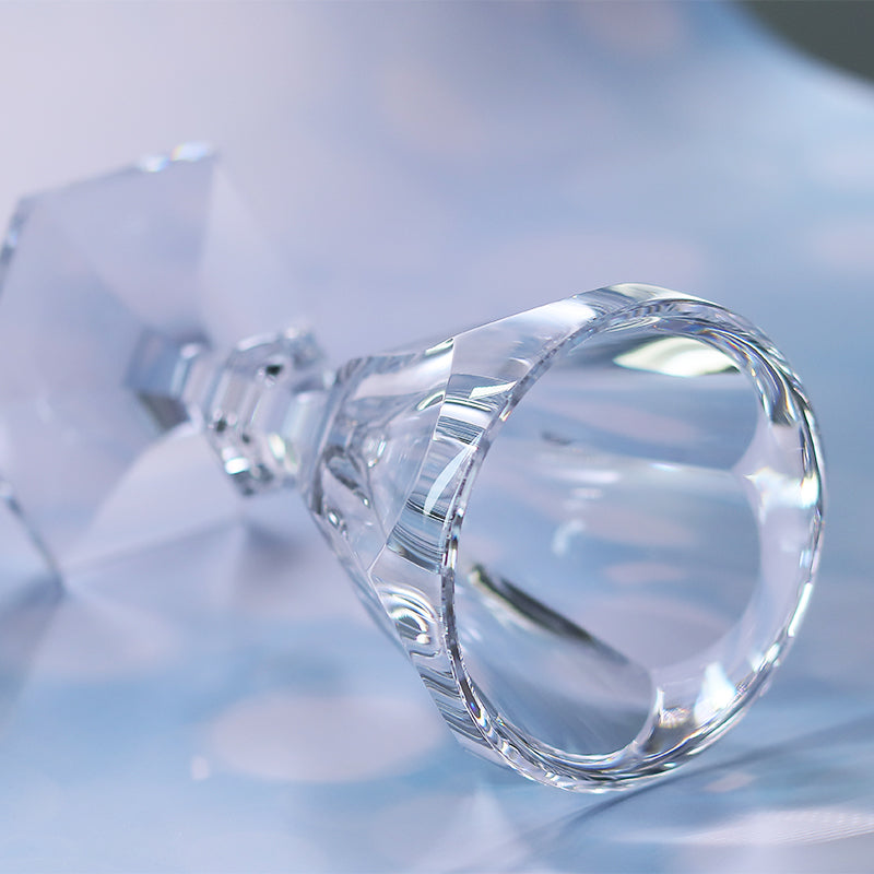 JP-082 125 ml Luxury K9 Crystal Glass Champagne Coupe Hand Cut Beveled Geometry