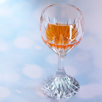 JP-084 250 ml Clear K9 Crystal Wine Glass Goblet With Hand Cut Deep Orgue Bevel Design Stem Glass For Water Beverages