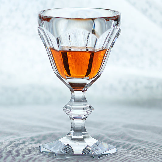 Close-up of JP-081 200 ml Luxury K9 Crystal Glass Wine Glass Hand Cut Beveled Geometry Goblet - JINZHI GLASS crystal glassware