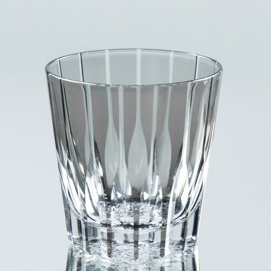 JP-050 32 cl Handblwon Grey Iced Rocks Whiskey Glass Tumblers---Hand engraved asterism Patterns