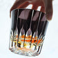 JP-050-2 New 11 oz  Edo Kiriko Dark Purple Cased Glass Whiskey Old Fashioned Tumblers Hand engraved Asterism Patterns