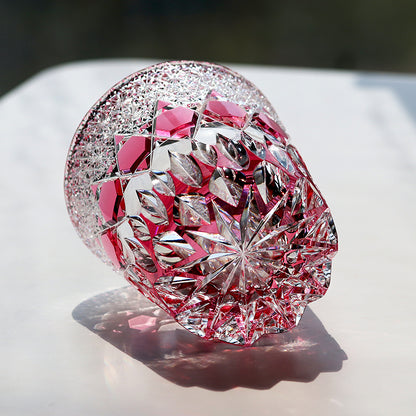 24% Lead Crystal Hand Cut To Clear Whiskey Glass Pink