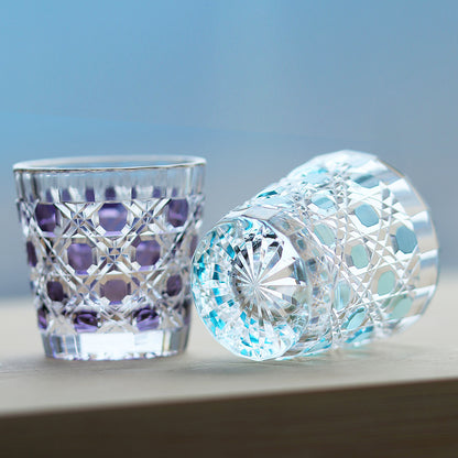 Polka Dot Diamond Grid Edo Kiriko Shot Glass