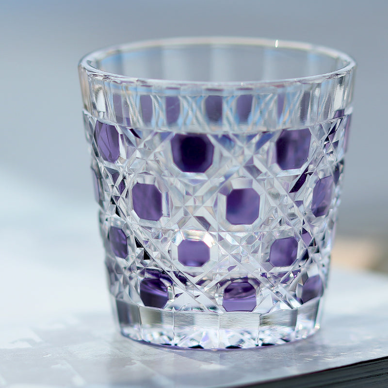 Polka Dot Diamond Grid Edo Kiriko Shot Glass