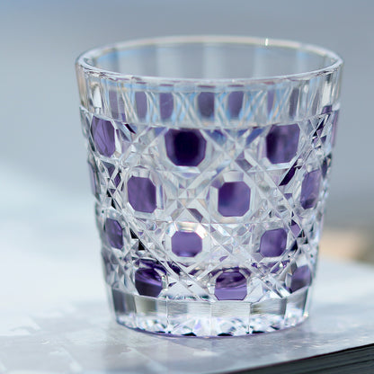 Polka Dot Diamond Grid Edo Kiriko Shot Glass